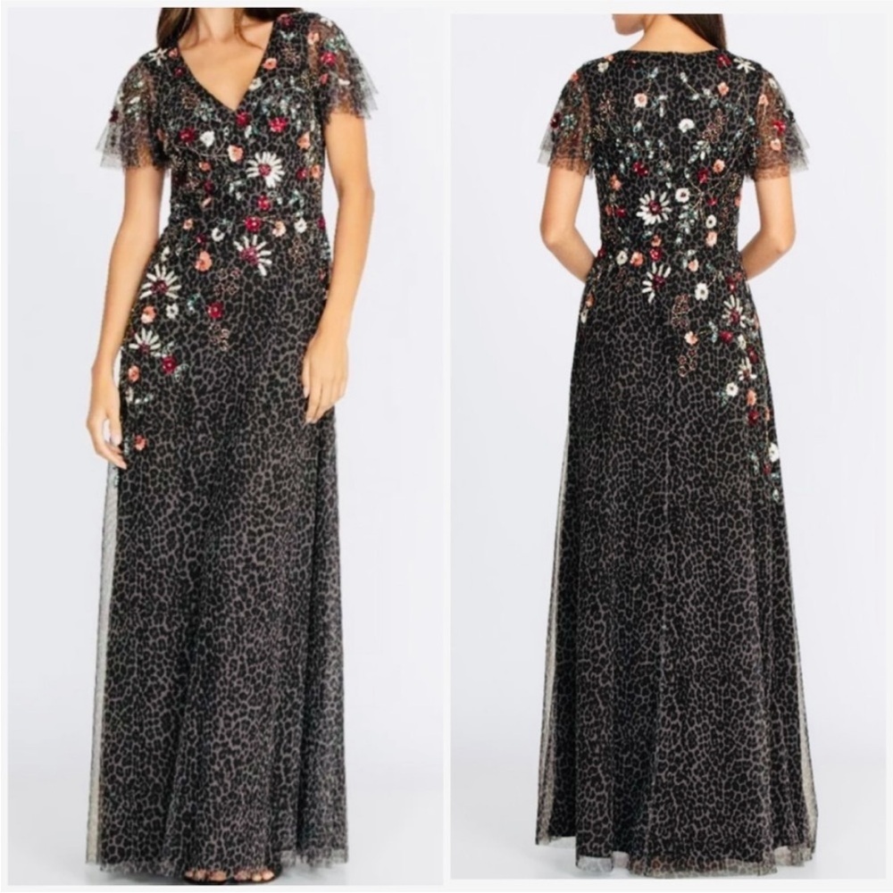 Johnny Was BEAUTIFUL beaded/sequin mesh dress/ gown NWT